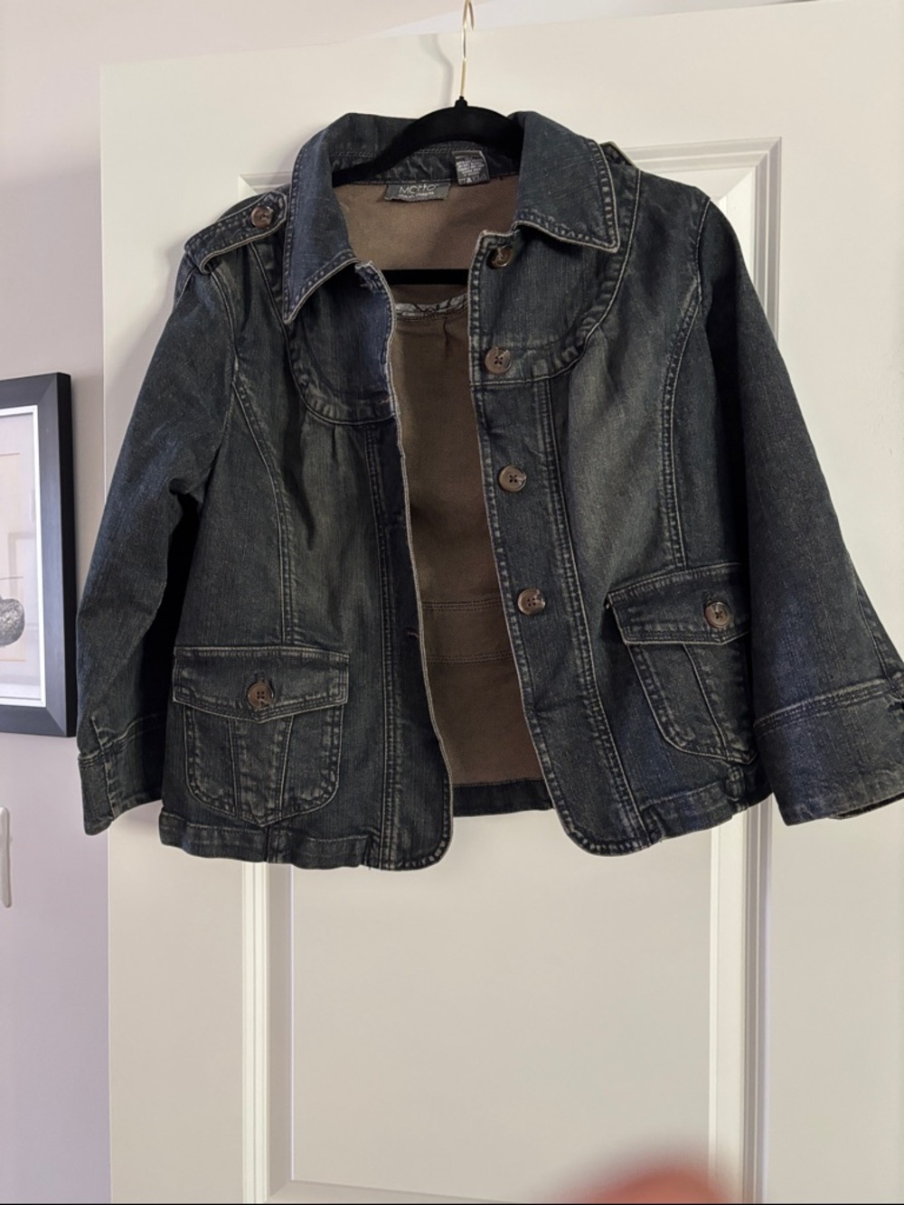 Dark Wash Denim Jacket - Motto Women’s Jean Jacket
